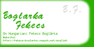 boglarka fekecs business card