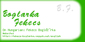 boglarka fekecs business card